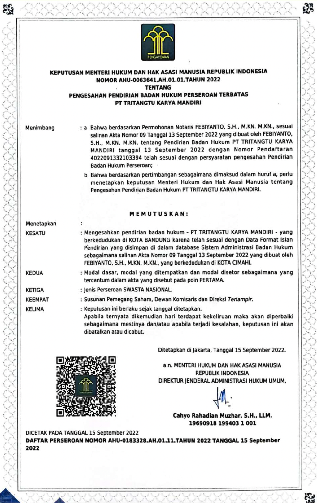 Akta Pendirian